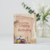  Papers en Bloemen Happy Birthday Briefkaart (Staand voorkant)