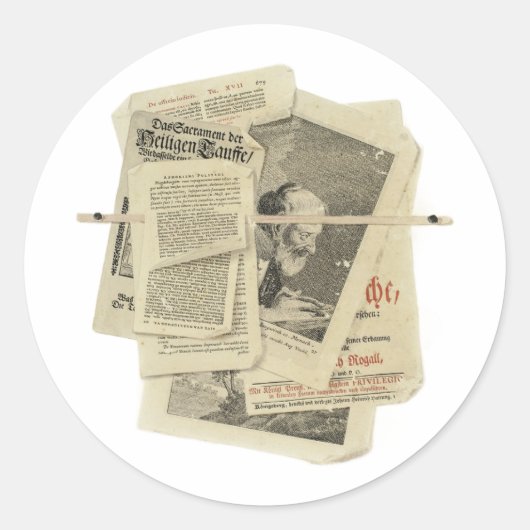  Papers Prints Scrapbooking Art Classic Ronde Sticker (Voorkant)