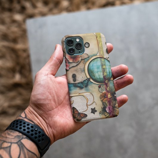 Papers Reizen Thema Junk Journal Case-Mate iPhone Case