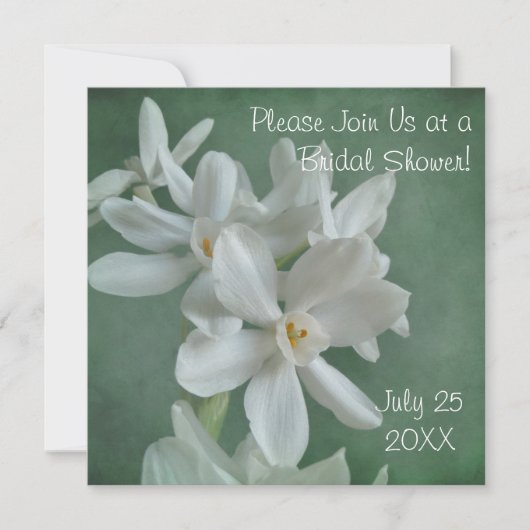 Paperwhite Narcissus Bridal Shower Invitation Kaart (Voorkant)