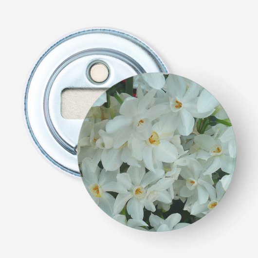 Paperwhite Narcissus Delicate White Flowers Button Flesopener (Voorkant)