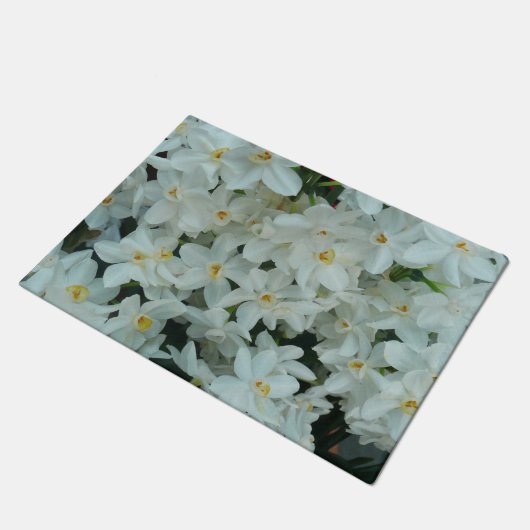 Paperwhite Narcissus Delicate White Flowers Deurmat (Schuin)