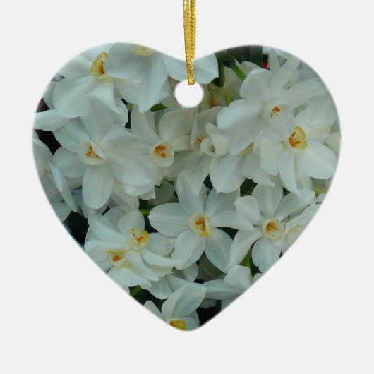 Paperwhite Narcissus Delicate White Flowers Keramisch Ornament (Voorkant)