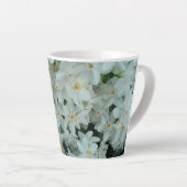Paperwhite Narcissus Delicate White Flowers Latte Mok (Rechterhoek)