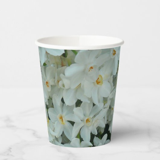 Paperwhite Narcissus Delicate White Flowers Papieren Bekers (Links)