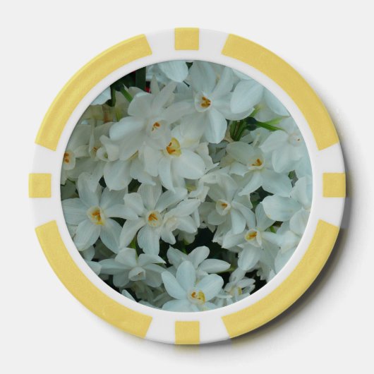 Paperwhite Narcissus Delicate White Flowers Poker Chips (Voorkant)
