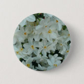 Paperwhite Narcissus Delicate White Flowers Ronde Button 5,7 Cm (Voorkant)