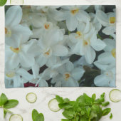 Paperwhite Narcissus Delicate White Flowers Theedoek (Gevouwen)