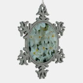 Paperwhite Narcissus Delicate White Flowers Tin Sneeuwvlok Ornament (Links)