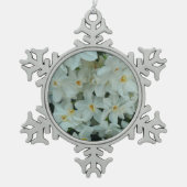Paperwhite Narcissus Delicate White Flowers Tin Sneeuwvlok Ornament (Voorkant)