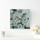 Paperwhite Narcissus Delicate White Flowers Vierkante Klok (Huis)