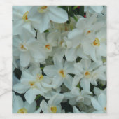 Paperwhite Narcissus Delicate White Flowers Wijn Etiket (Enkel label)