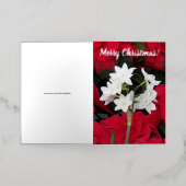 Paperwhites en Red Poinsettias Floral Folie Feestdagenkaart (Buiten Laag)