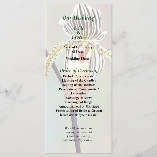 Paph Taiwan Orchideeën Programma Programmakaart (Voorkant)