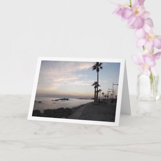 Paphos bij nacht, Cypriotisch landschap Kaart (Orchidee)