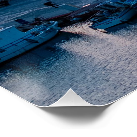 Paphos Castle bij zonsondergang, drone uitzicht Perfect Poster (Hoek)