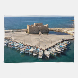 Paphos Castle Harbor Theedoek - originele foto