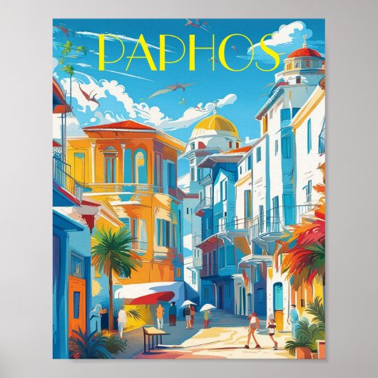 Paphos City, Cyprus touring souvenir Poster (Voorkant)