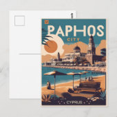 Paphos City, Cyprus vakantie cadeau souvenir Briefkaart (Voorkant / Achterkant)