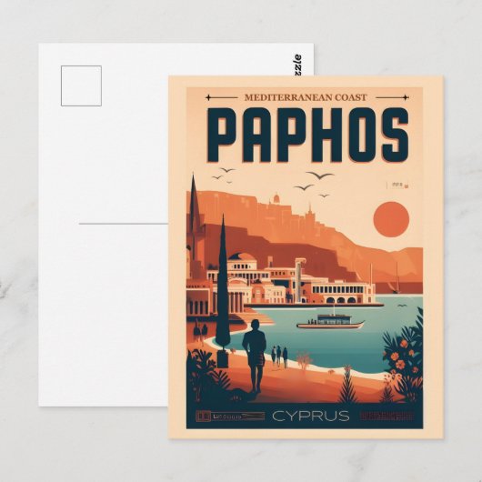 Paphos City, Cyprus vakantie cadeau souvenir Briefkaart (Voorkant / Achterkant)