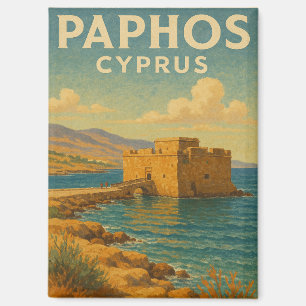 Paphos Cyprus fort vintage reizen Magneet