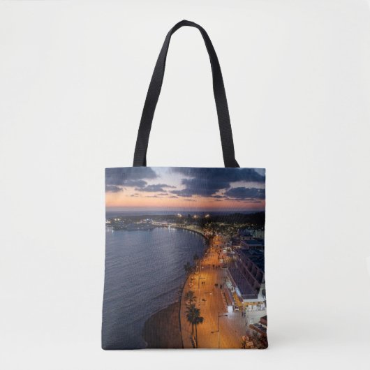 Paphos kust en haven in de nacht tote bag (Voorkant)