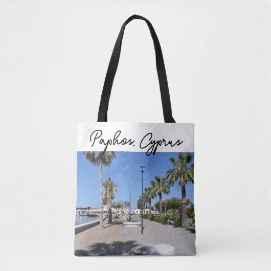 Paphos kust met palmbomen tote bag (Voorkant)