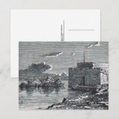 Paphos middeleeuws fort 19e eeuw graving briefkaart (Voorkant / Achterkant)