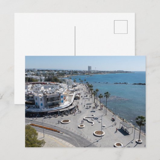 Paphos Seafront drone uitzicht Briefkaart (Voorkant / Achterkant)