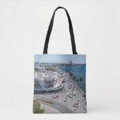 Paphos Seafront drone uitzicht Tote Bag (Voorkant)