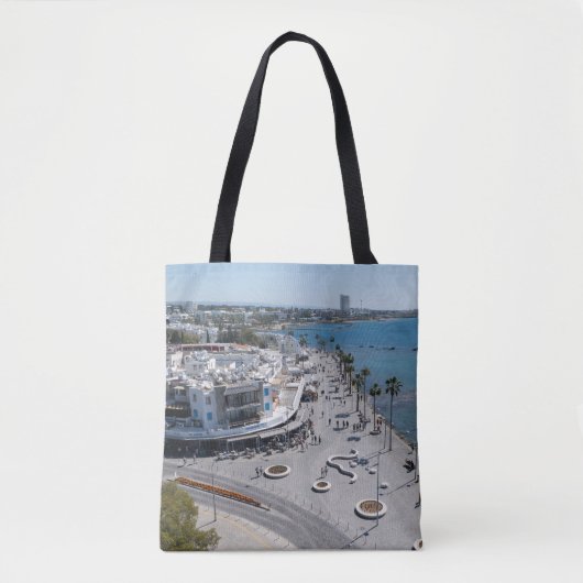 Paphos Seafront drone uitzicht Tote Bag (Voorkant)