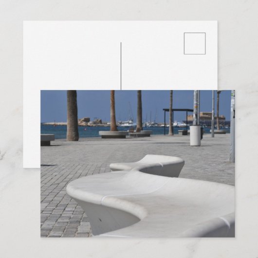 Paphos Seafront seat, Cyprus Briefkaart (Voorkant / Achterkant)