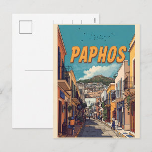 Paphos Stad, Cyprus toeristische souvenir Feestdagenkaart