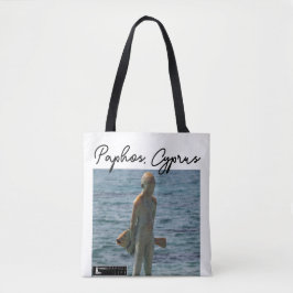 Paphos standbeeld jongen en vis, handtekening tote bag