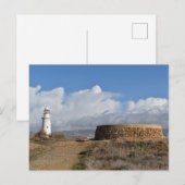 Paphos-vuurtoren, Cyprus Briefkaart (Voorkant / Achterkant)
