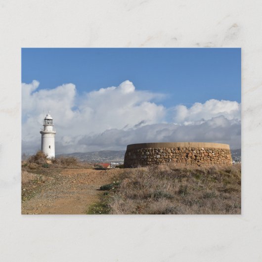 Paphos-vuurtoren, Cyprus Briefkaart (Voorkant)