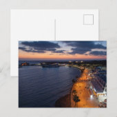 Paphos waterfront en haven 's nachts briefkaart (Voorkant / Achterkant)