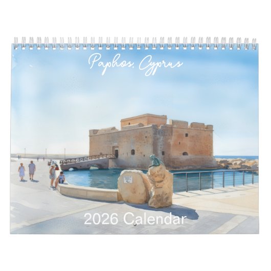 Paphos waterverf stijl Kalender door PaphosLife (Hoes)