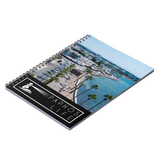 Paphos Zee Front met Logo Notitieboek (Linkerzijde)
