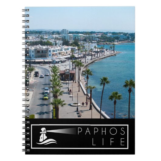 Paphos Zee Front met Logo Notitieboek (Voorkant)