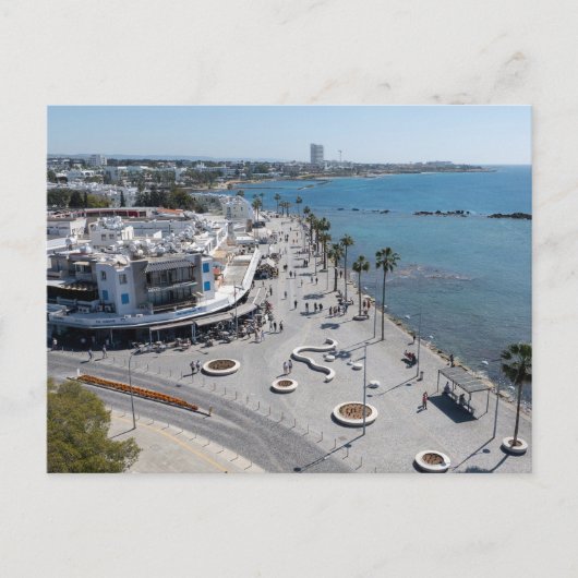 Paphos Zee Front Walk met een drone Briefkaart (Voorkant)