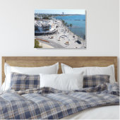 Paphos Zee Front Walk met een drone Canvas Afdruk (Insitu (Slaapkamer))
