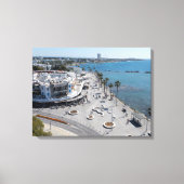 Paphos Zee Front Walk met een drone Canvas Afdruk (Voorkant)