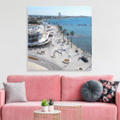 Paphos Zee Front Walk met een drone Canvas Afdruk (Insitu (Woonkamer))