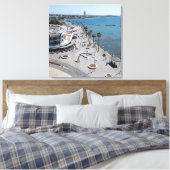 Paphos Zee Front Walk met een drone Canvas Afdruk (Insitu (Slaapkamer))