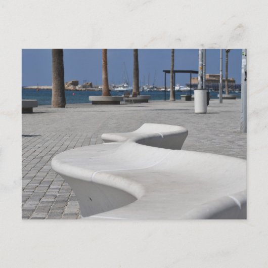 Paphos zeekant bank, Cyprus Briefkaart (Voorkant)