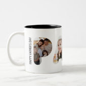 Papi aangepaste foto gepersonaliseerde Vaderdag Tweekleurige Koffiemok (Links)