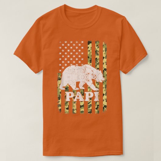 Papi Beer Camping Hiking Camouflage USA American F T-shirt (Design voorkant)