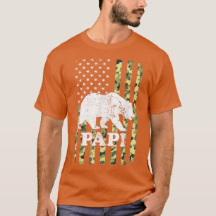 Papi Beer Camping Hiking Camouflage USA American F T-shirt