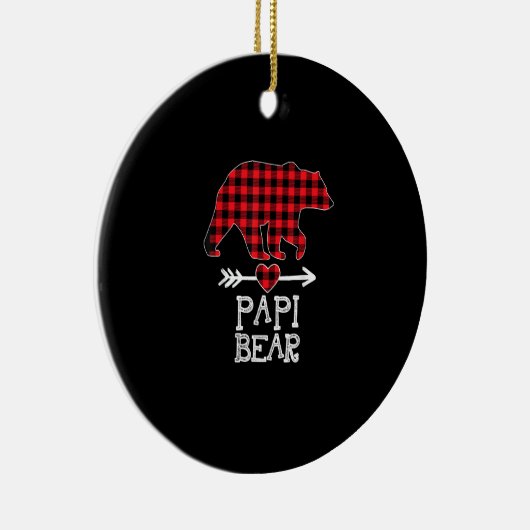 Papi Beer Kerstmis Pajama Red Pset Buffalo Famil Keramisch Ornament (Rechts)